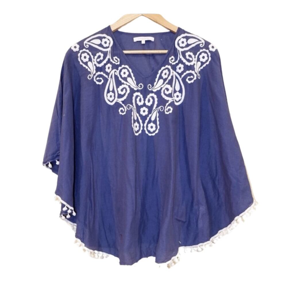 OndadeMar embroidered blue blouse